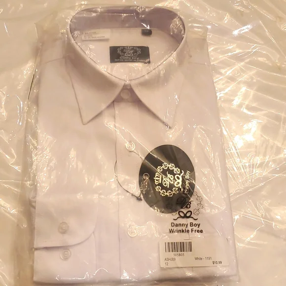 Shirts & Tops | Boys White Dress Shirt Long Sleeve Size 12 | Poshmark